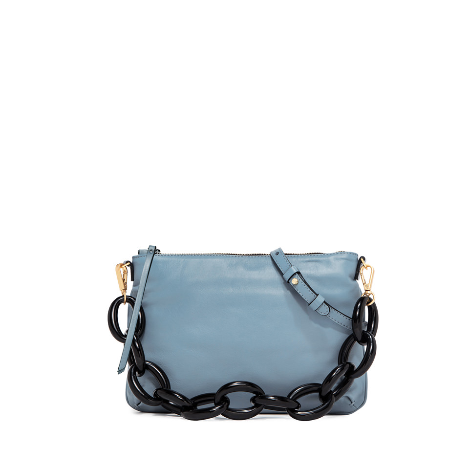 small blue shoulder bag